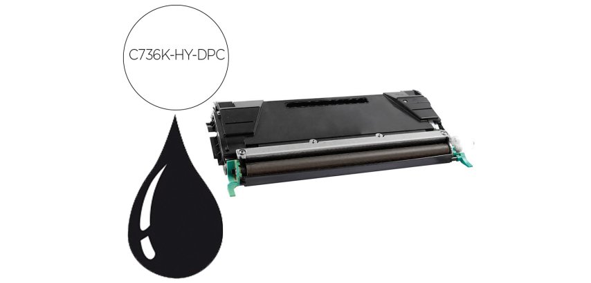 Toner laser compatible dpc lexmark c736h2kg noir