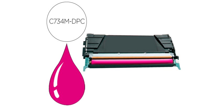 Toner laser compatible dpc lexmark c734a1mg magenta