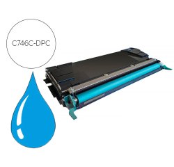 Toner laser compatible dpc lexmark c746a2cg cyan
