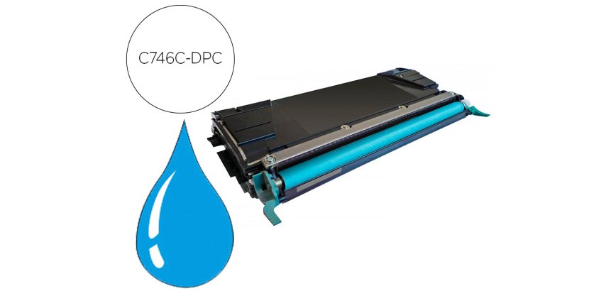 Toner laser compatible dpc lexmark c746a2cg cyan