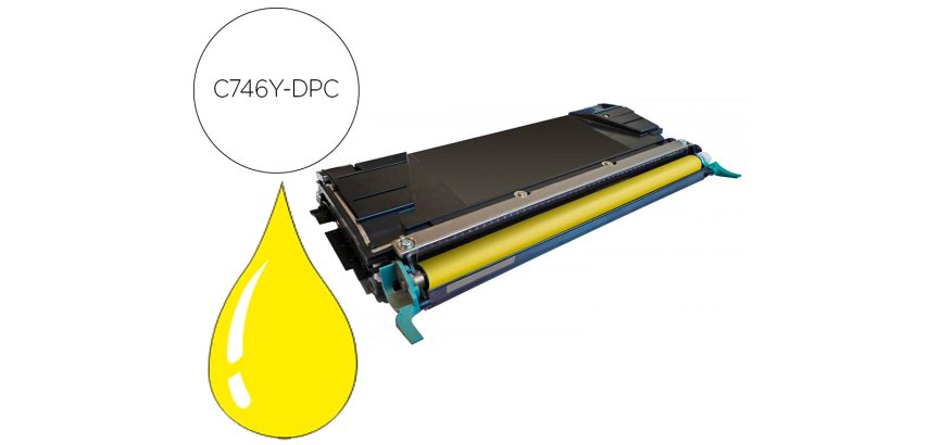 Toner laser compatible dpc lexmark c746a1yg jaune