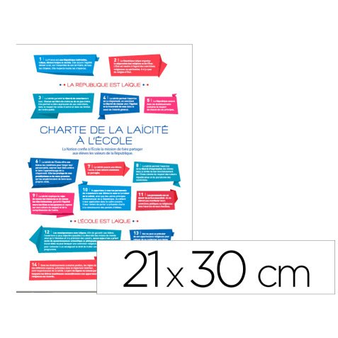 Panneau affichage aluminium signaletique biz charte de la laicité a l'ecole 21x30cm