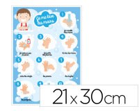 Plaque pvc signaletique biz consigne d'hygiene \" je me    lave les mains\" 21x30cm