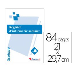 Registre obligatoire d'infirmerie scolaire         signaletique biz reliure      piqure 84 pages 21x29,7cm