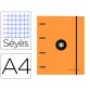 Classeur antartik 4 anneaux 25mm a4 carton remborde       feuillets mobiles seyes       coloris orange