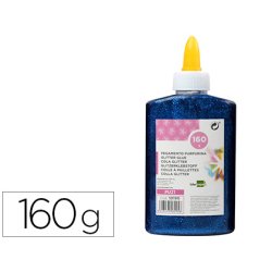Colle pailletee liderpapel coloris bleu metallise - pot  de 160g
