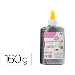 Colle pailletee liderpapel coloris argent metallise -    pot de 160g