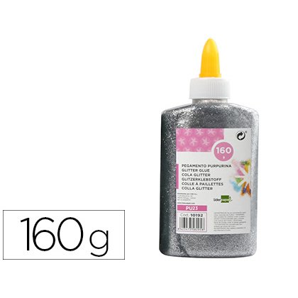 Colle pailletee liderpapel coloris argent metallise -    pot de 160g