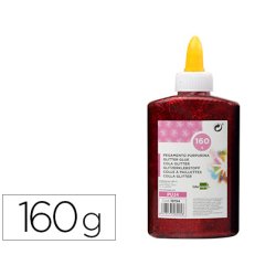 Colle pailletee liderpapel coloris rouge metallise - pot de 160g