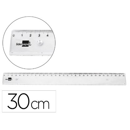 Regle liderpapel plastique incassable transparent 30 cm