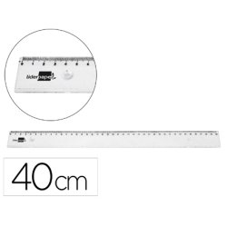 Regle liderpapel plastique incassable transparent 40 cm