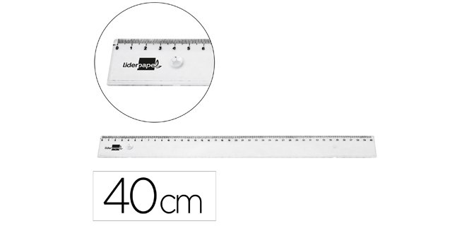Regle liderpapel plastique incassable transparent 40 cm