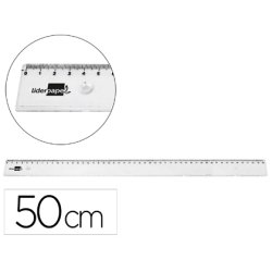 Regle liderpapel plastique incassable transparent 50 cm