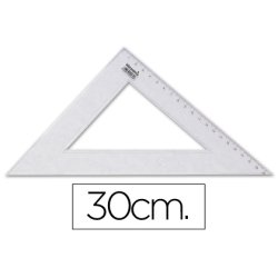 Équerre liderpapel 45 degrés biseautée dimension hypoténuse 20cm graduée échelle millimètres transparente économique