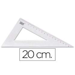 Équerre liderpapel 60 degrés 20cm biseautée graduée échelle millimètres transparente économique