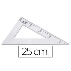 Équerre liderpapel 60 degrés 25cm biseautée graduée échelle millimètres transparente économique
