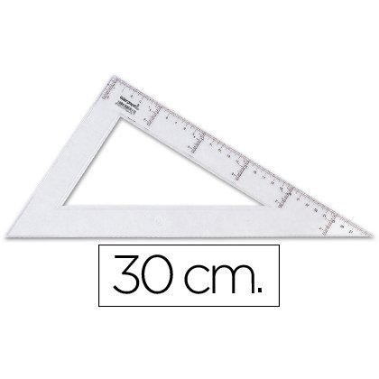 Équerre liderpapel 60 degrés 30cm biseautée graduée échelle millimètres transparente économique