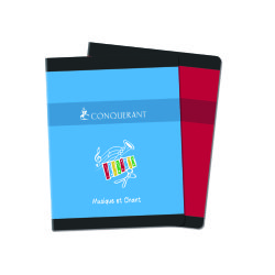 Cahier conquérant sept musique chant piqûre couverture offset 170x220mm 48 pages papier 70g 24f séyès 24f musique