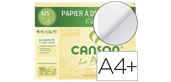 Papier à dessin 'C' à grain, 320 x 240 mm, 125 g/m2