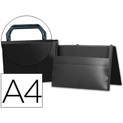 Pochette liderpapel polypropylène porte-documents a4 297x210mm 1000 microns poignée plastique fermoir opaque noir