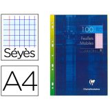 Feuillets mobiles de couleur sous étui A4 100 pages perforées grands carreaux