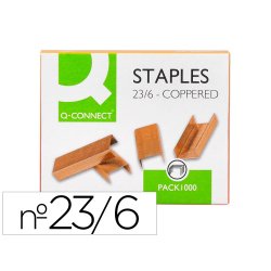 Agrafe q-connect modèle 23/6 cuivrée boîte 1000 unités