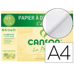 Papier dessin canson c à grain crayon encre gouache feutre 125g a4 pochette 12f