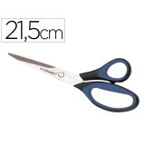 Ciseaux bureau q-connect soft acier inoxydable 215mm anneaux caoutchouc larges blister de sécurité