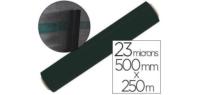 Film étirable 500mmx250m épaisseur 23 microns bonne adhérence coloris noir