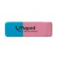 Gomme maped duo-gom mixte caoutchouc large côté rose crayon côté bleu encre