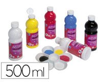 Peinture acrylique lefranc bourgeois glossy fluide indélébile multi-supports assortiment primaire 6 flacons 500ml