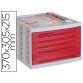 Module classement q-connect 5 tiroirs 370x305x215mm coloris rouge transparent