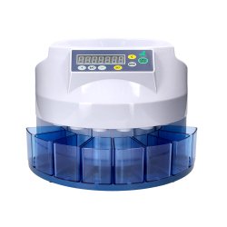 Compteuse trieuse monnaie q-connect électronique libre ou par lot 216u/minute 4 chiffres led 355x266x330mm 4.5kg