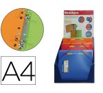 Classeur 4 anneaux élastique présentoir 12 unités