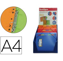 Classeur 4 anneaux élastique présentoir 12 unités