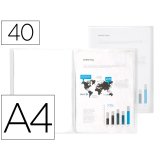 Protège-documents liderpapel polypropylène couverture flexible 40 pochettes fixes a4 210x297mm transparent