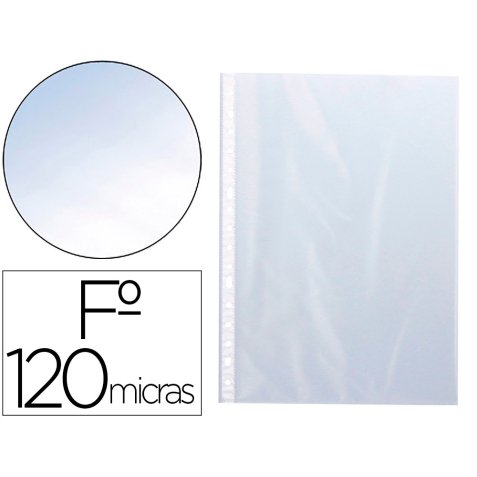 Pochette q-connect perforee folio 120 mc cristal boite    100 unites