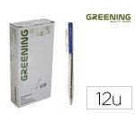 Stylo greening rétractable coloris bleu
