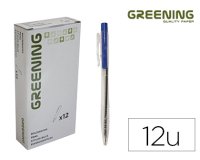 Stylo greening rétractable coloris bleu