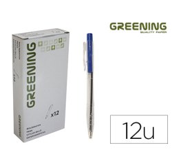 Stylo greening rétractable coloris bleu