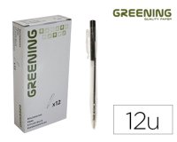 Stylo greening rétractable coloris noir