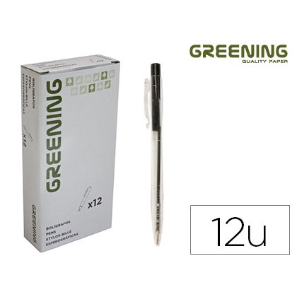 Stylo greening rétractable coloris noir