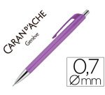 Porte-mine caran d'ache 884 infinite mine 0.7mm bouton poussoir chrome brillant coloris mauve