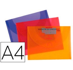 Pochette rangement canson polypropylène rigide dessin a4/a4+ 240x320mm coloris vifs