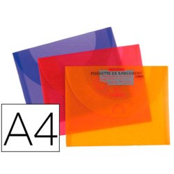 Pochette rangement canson polypropylène rigide dessin a4/a4+ 240x320mm coloris vifs