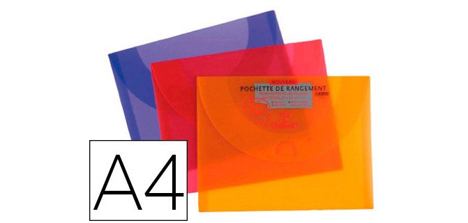 Pochette rangement canson polypropylène rigide dessin a4/a4+ 240x320mm coloris vifs