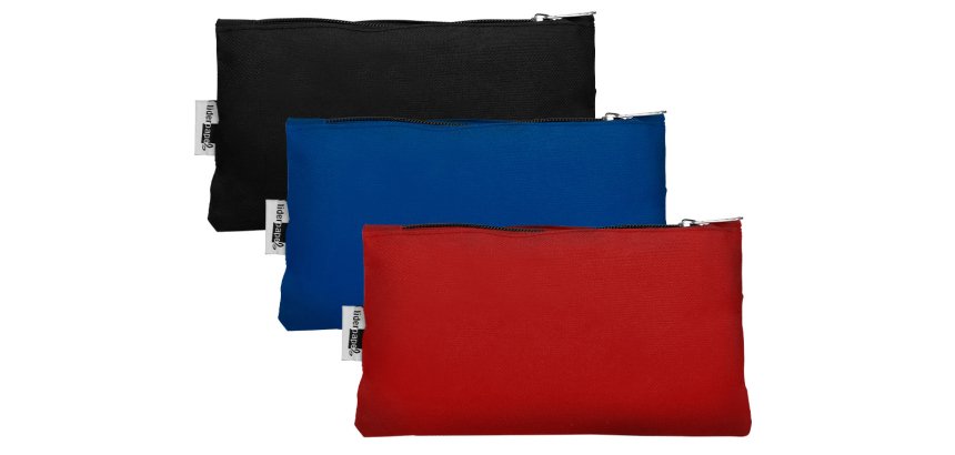 Trousse scolaire liderpapel plate fourre-tout compartiment fermeture zip usage journalier 200x100mm coloris assortis