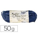 Raphia végétal brin 1m pelote 50g coloris bleu