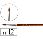 Pinceau raphaël petit gris pur nº12 manche court laqué marron virole aluminium anodisé