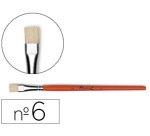 Brosse plate raphaël soie de porc nº6 virole fer blanc nickelé